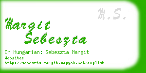 margit sebeszta business card